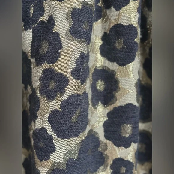 Anthropologie Dress Gallery Floral Brocade Navy and Gold Skirt Size medium EUC - Picture 8 of 12